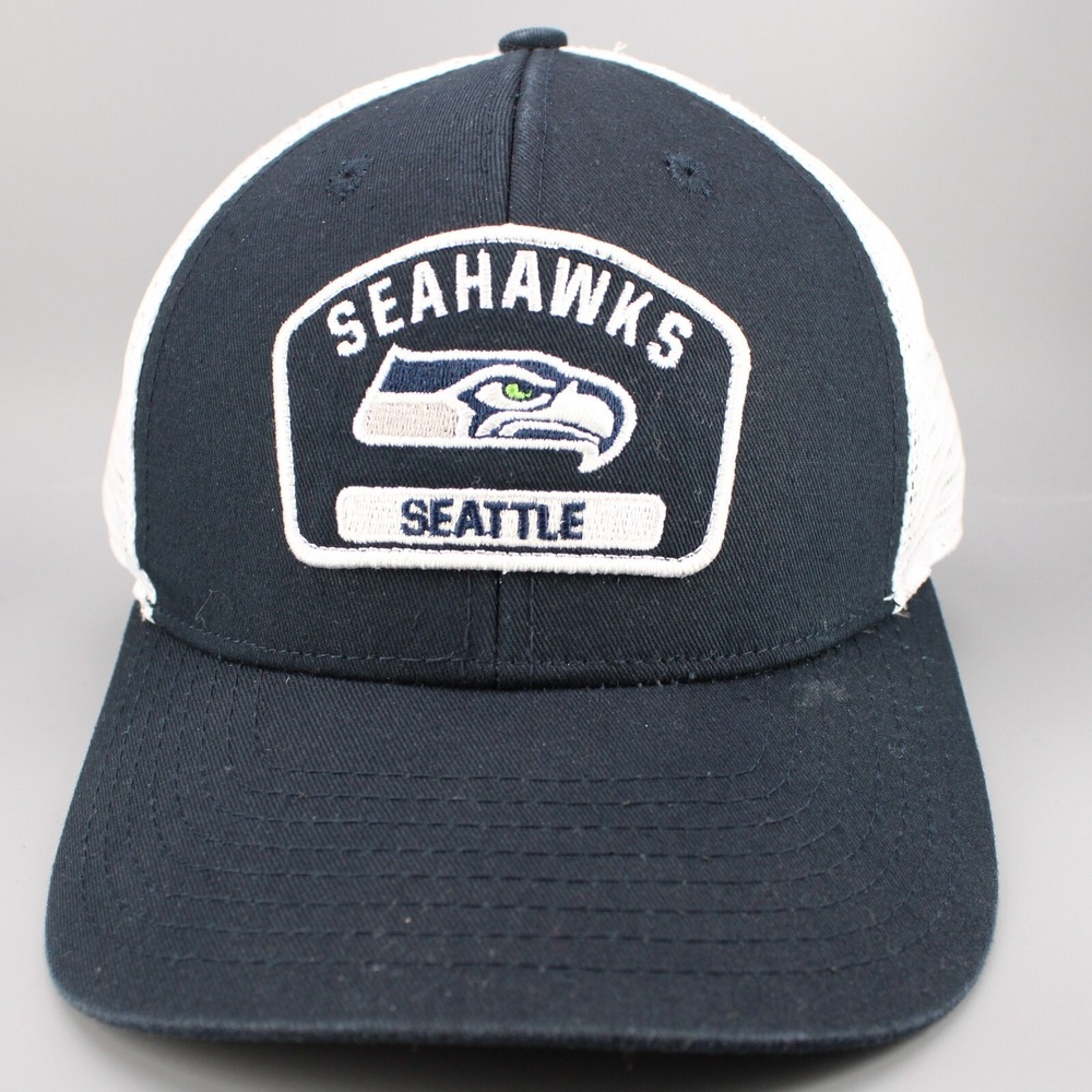 Seattle Seahawks Hat Cap Snapback Trucker Navy White NFL Football Mesh Mens